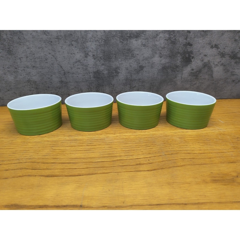 Home Essentials Lime Green/White Ramekins Baking Dish Set Of 4